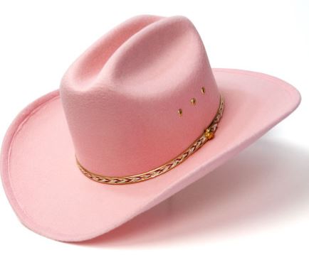 Pink Faux Felt Cattleman Hat