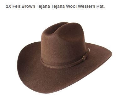 Brown Tejanna Felt Hat 100% Wool