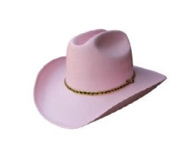 Pink Faux Felt Western Cattleman's